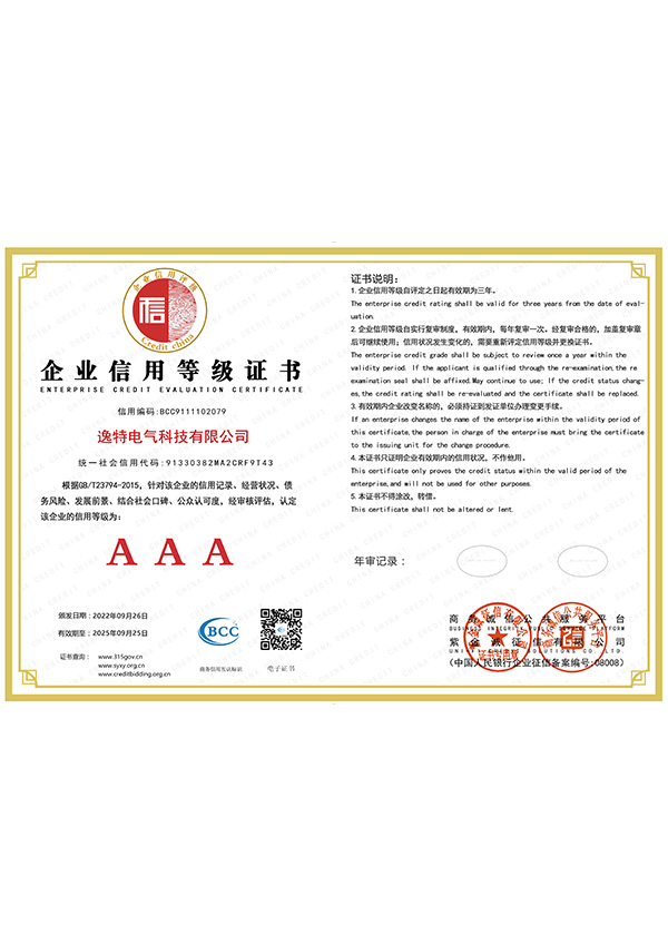 Enterprise Credit Rating Certificate