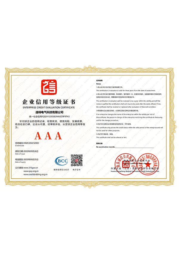 Enterprise Credit Rating Certificate